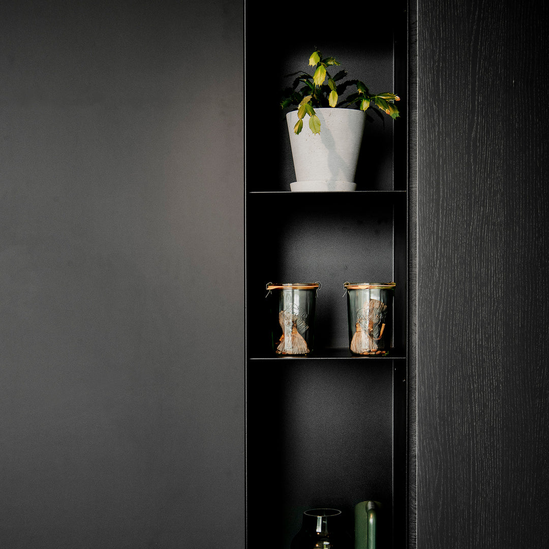 Ratio - Keukenfront GRIP - Massief eiken Primeur Zwarte beits Keukenfronten Houtmerk