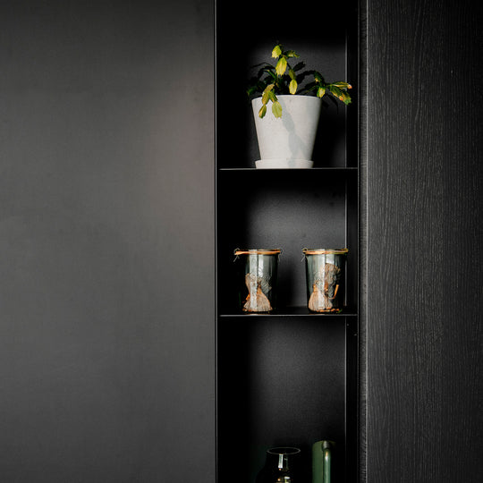 Houtmerk - Kast Flex 03 - Hoge kast met bureaublad en achterwand Kastcombinatie Houtmerk