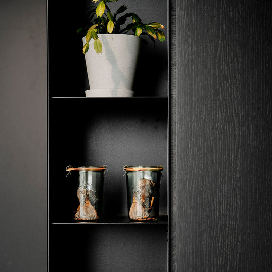 Ratio - Keukenfront GRIP - Massief eiken Primeur Zwarte beits Keukenfronten Houtmerk