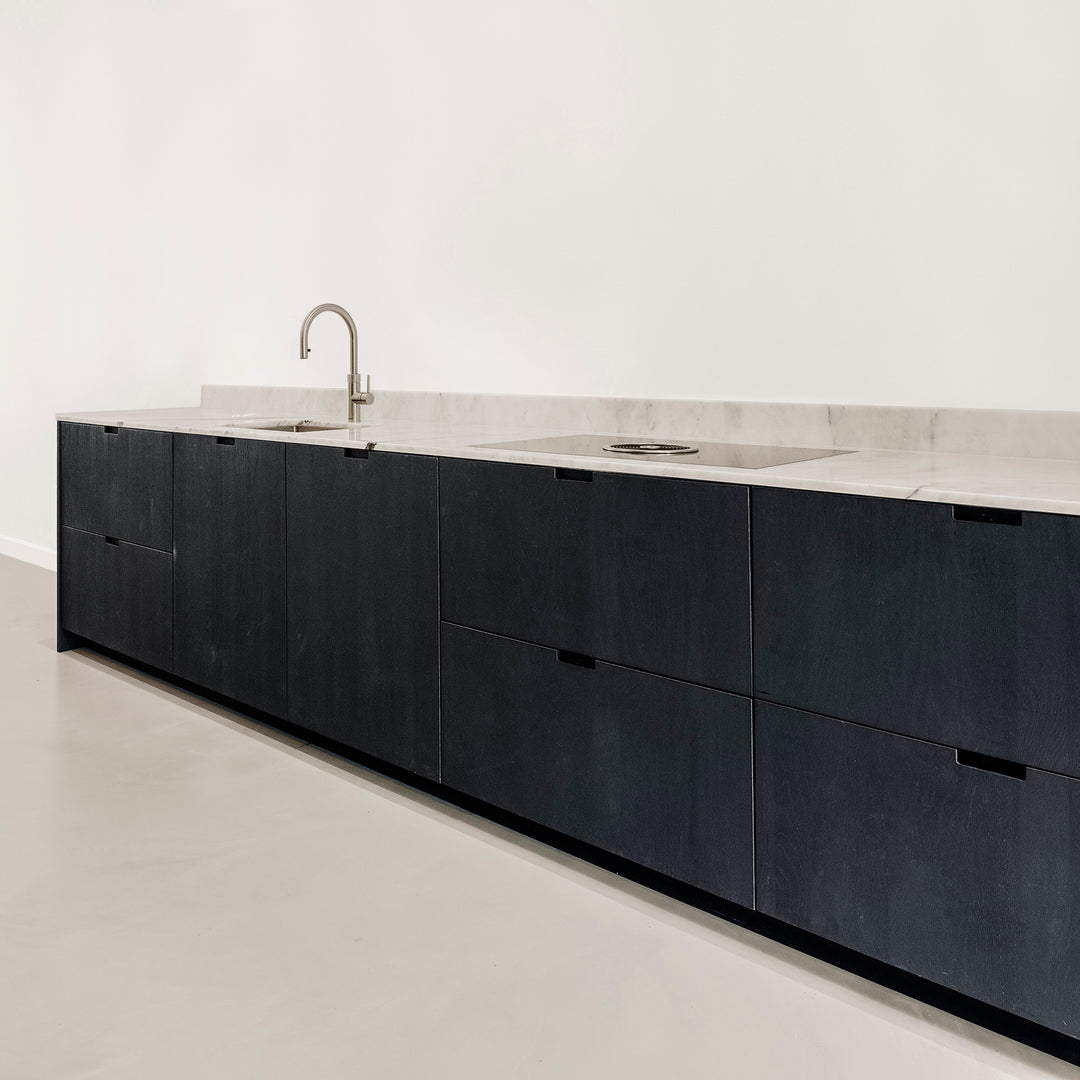 Ratio - Keukenfront GRIP - Massief eiken Primeur Zwarte beits Keukenfronten Houtmerk