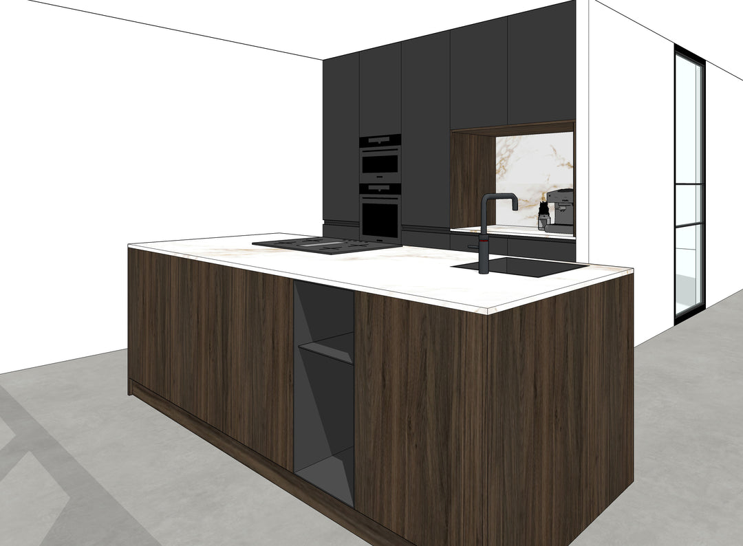 Ratio - Compositie 03 voor Kitchenplanner Kastcombinatie Houtmerk