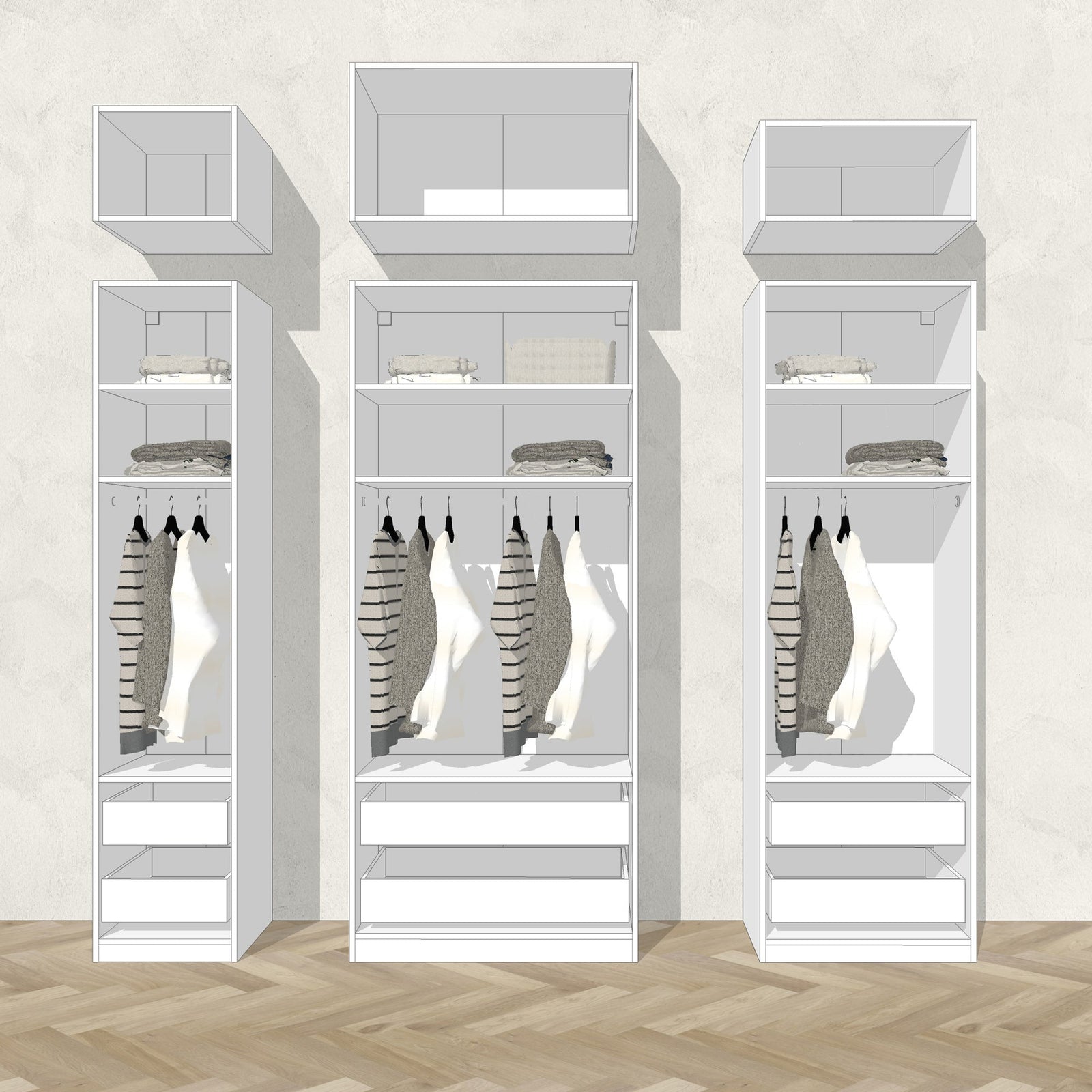 Plafondhoge maatwerk opzetkasten voor PAX: meer opbergruimte en een luxe uitstraling