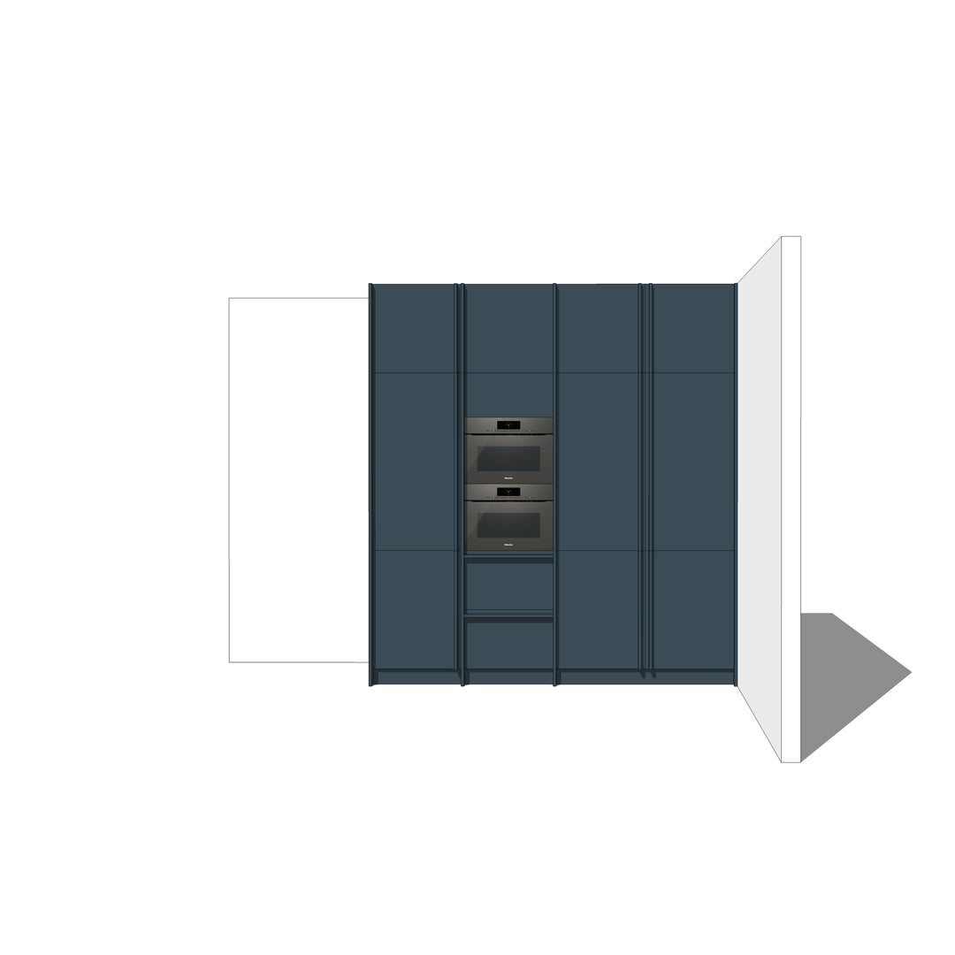Ratio - Visualisatie keukenontwerp IKEA - 3D Impressie Kastcombinatie Houtmerk   