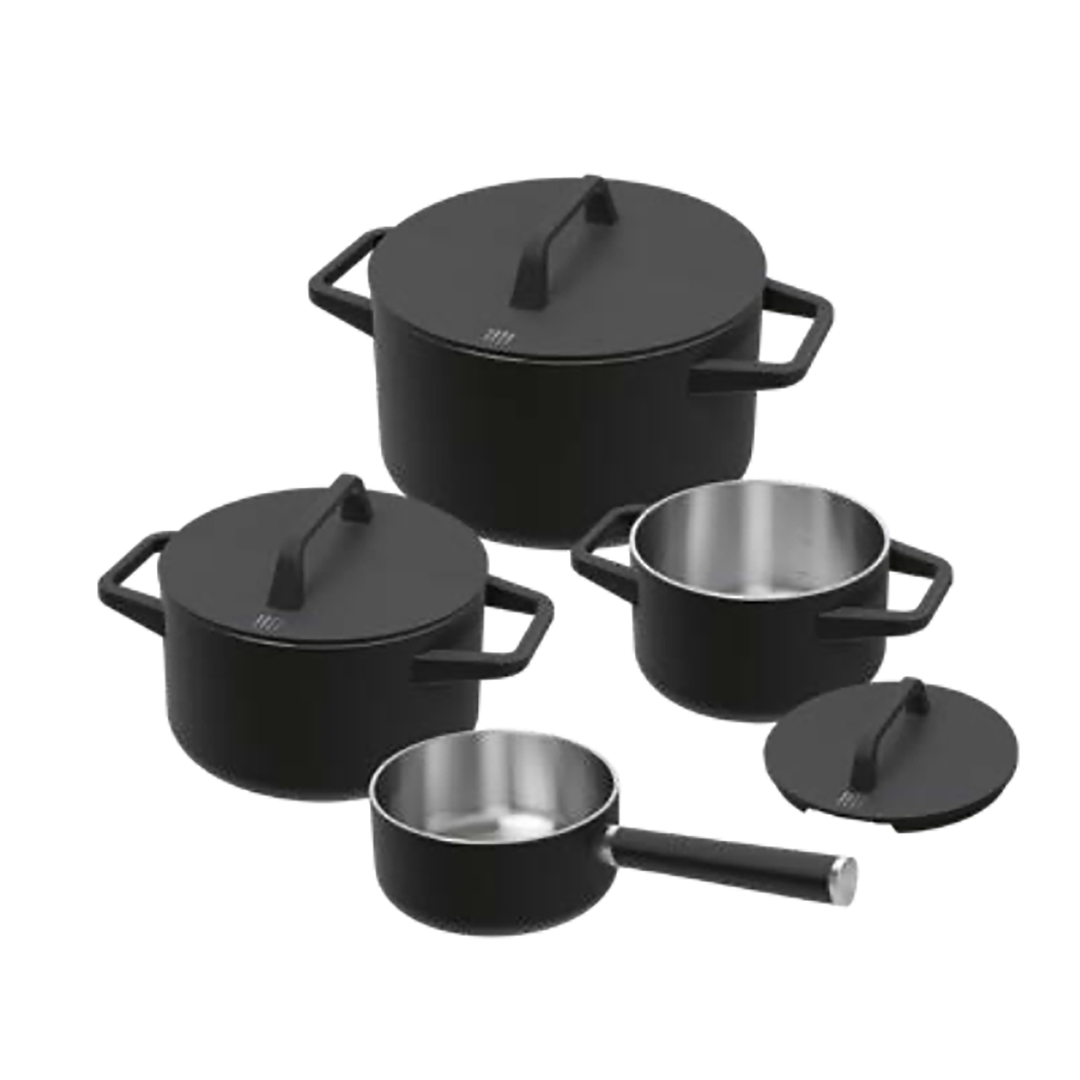 Bora - Pots and Pans - Pannensets mat zwarte buitenzijde Apparatuur Bora   