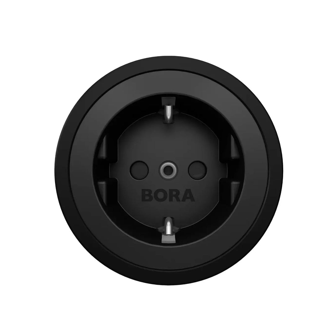Bora - Type F - Stopcontact RVS & Zwart Apparatuur Bora
