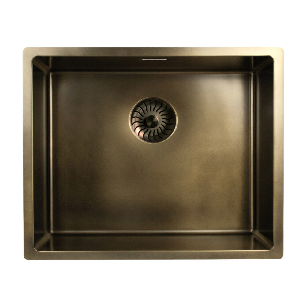 Caressi CAPP50R10MP - Spoelbak Messing Patina - Onderbouw en Vlakbouw Houtmerk
