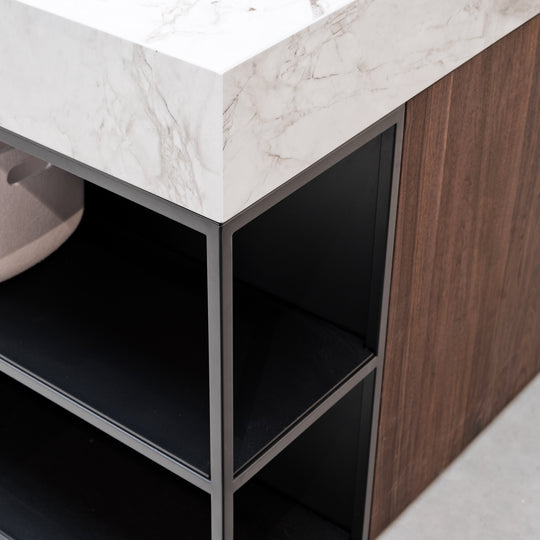 Open vak Hannover - Zwart gecoat staal 133x77x34cm - SALE Wandplanken Houtmerk