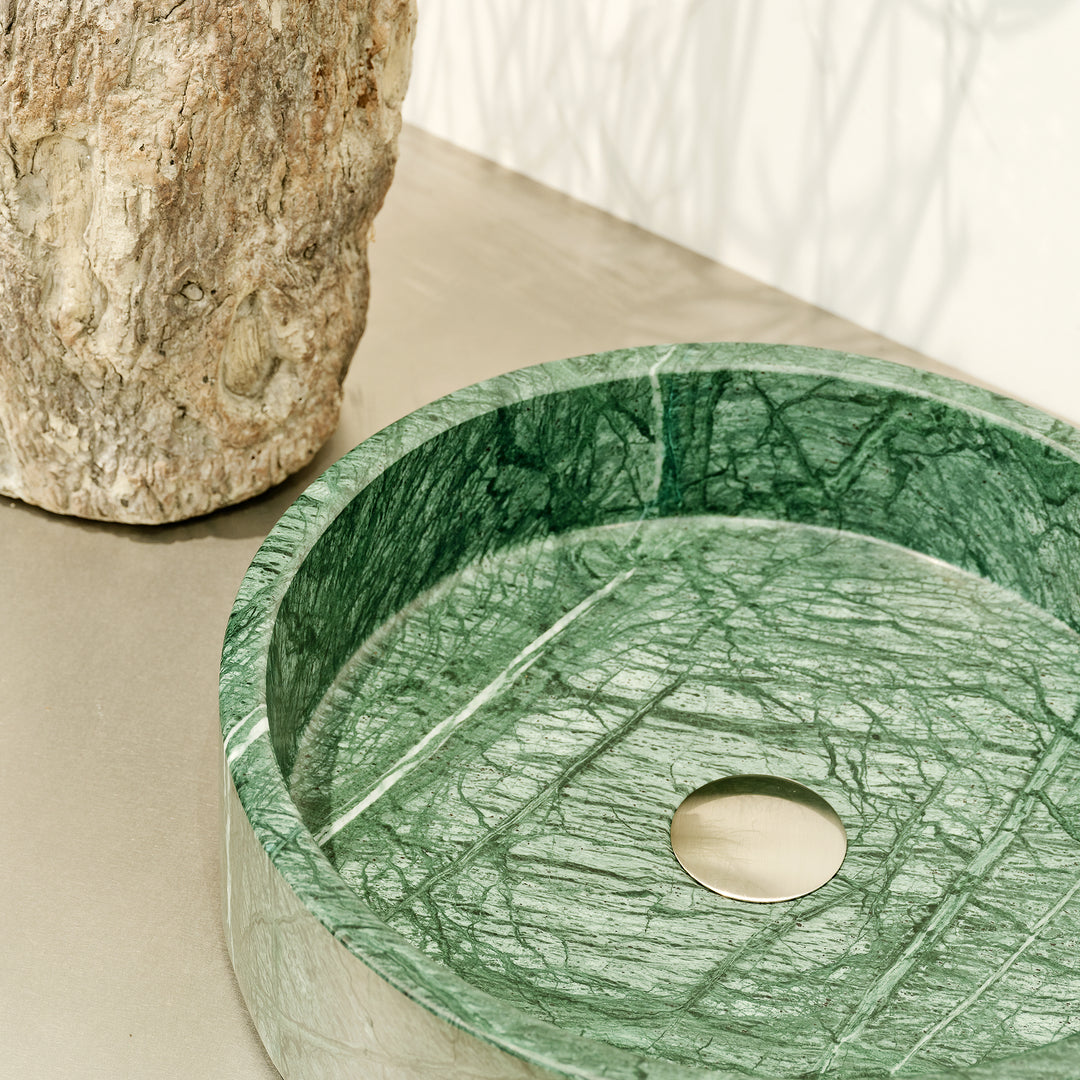 Houtmerk – Natuursteen Waskom Perla Indian Green – Rond-Houtmerk-Natuursteen Waskom Perla Indian Green – Rond | Houtmerk