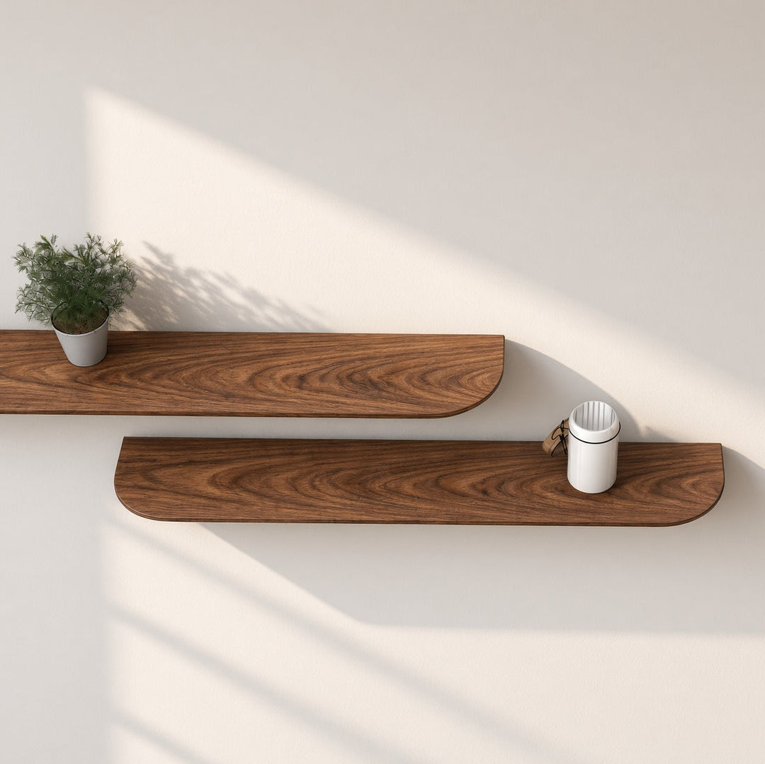 Houtmerk - Anno Wandplank blinde bevestiging - Massief eiken afgerond