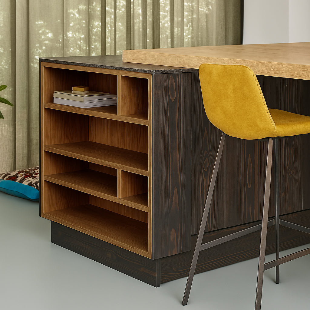 Houtmerk Ratio® - Vakkenkast Spatio - Lage eindkast massief hout - Sale Kasten Houtmerk