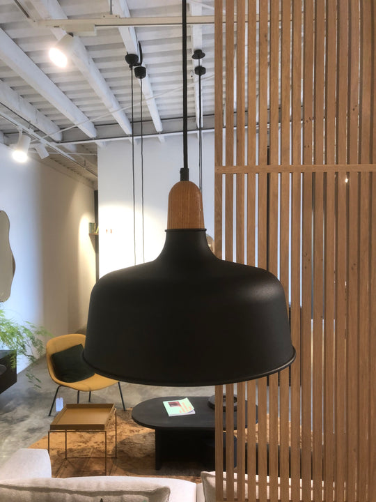 Vroonland Wedge Hanglamp 30 cm - Zwart - SALE  Houtmerk   