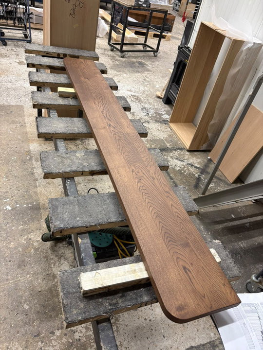 Houtmerk Wandplank Massief Eiken - Kastanjebruin Gebeitst - 190x23 cm - SALE