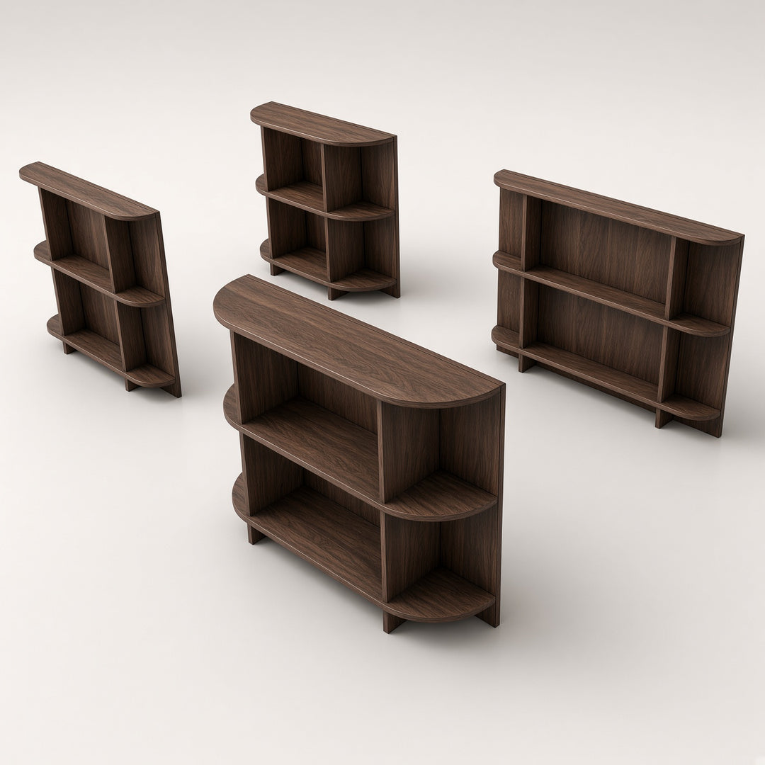 Houtmerk Ratio® - Open vakkenkast Level Eiland - Eindkast massief hout Houtmerk