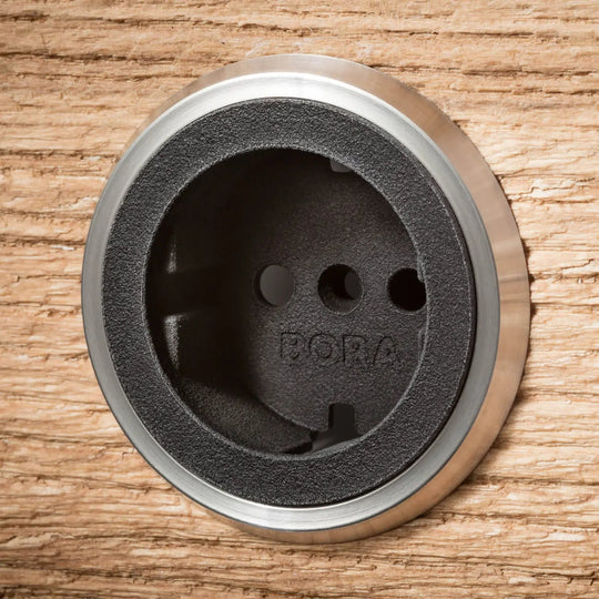 Bora - Type F - Stopcontact RVS & Zwart Apparatuur Bora