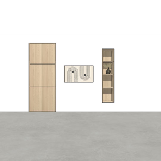 Houtmerk - Kast Porta 05 - Vakkenkast met houten taatsdeur Kastcombinatie Houtmerk   