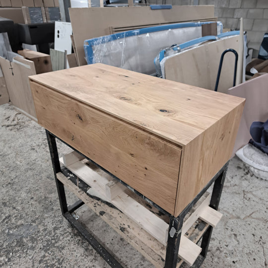 Houtmerk - Houten Badmeubel Malaga 100cm - Massief hout maatwerk - SALE Badmeubels houtmerk