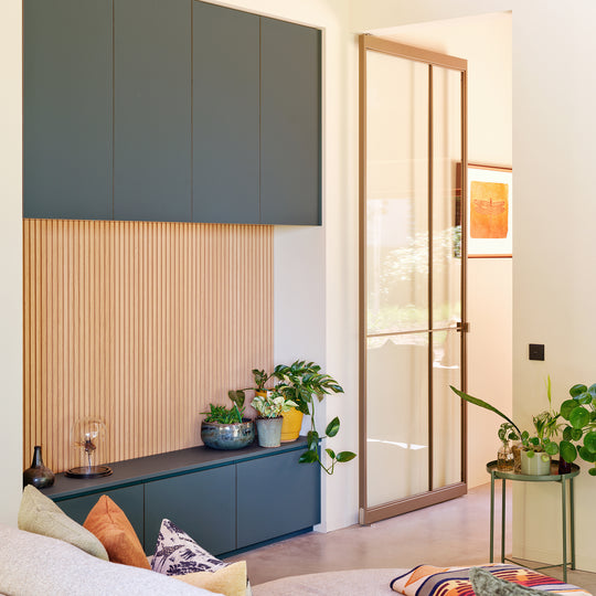 Houtmerk Domus® - Kamerhoge inbouwkast - Arpa Fenix met hout Kasten Houtmerk