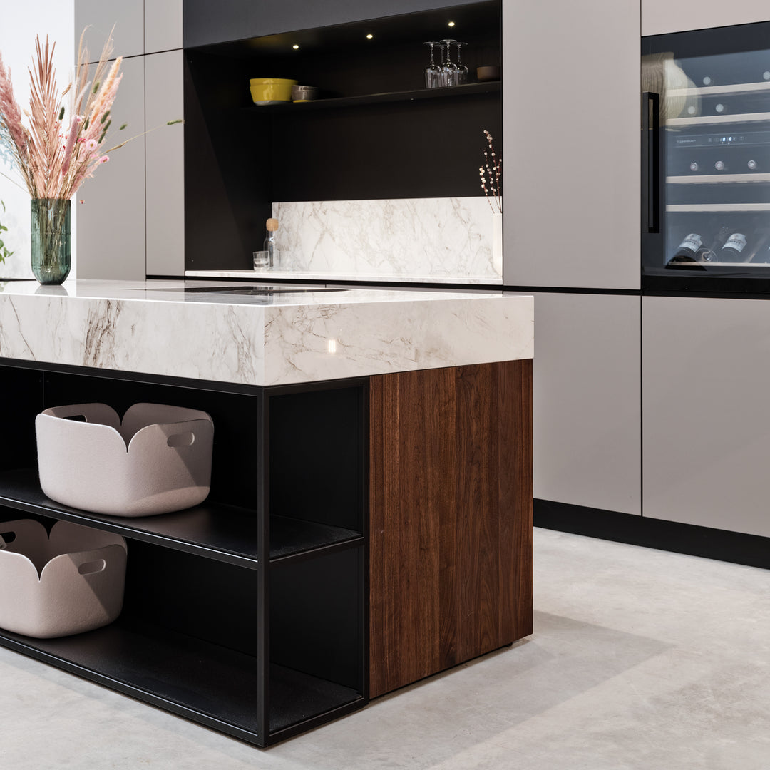 Open vak Hannover - Zwart gecoat staal 133x77x34cm - SALE Wandplanken Houtmerk