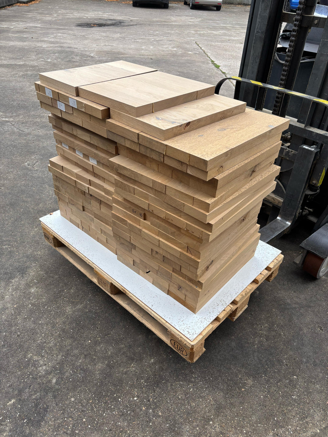Houtmerk - Losse panelen massief eiken resthout 50x50cm - SALE Werkbladen houtmerk