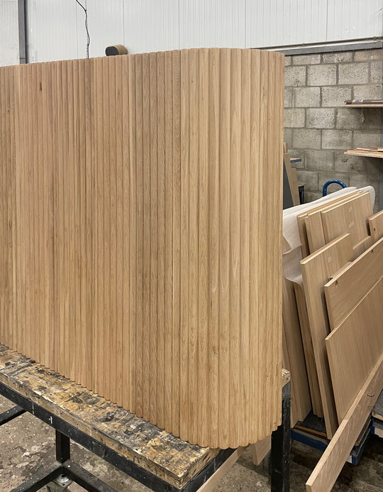 Houtmerk Ratio® - Ronde stolwand Curve - Eiken houten wang eiland - SALE Houtmerk