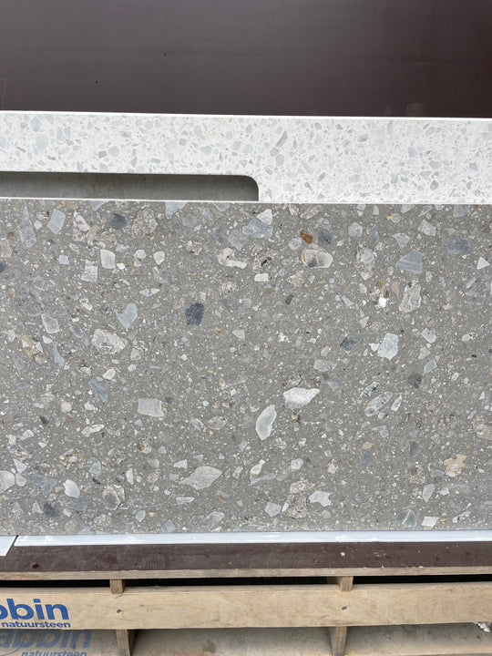 Houtmerk -  Terrazzo rugwand 1-delig - 165x59cm - SALE Werkbladen Houtmerk   