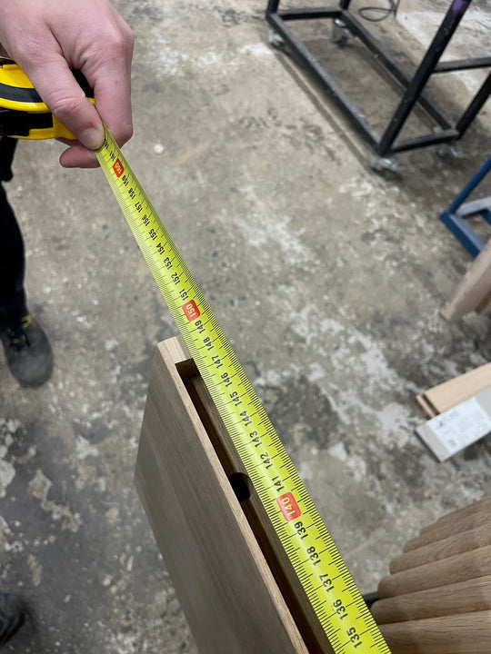 Houtmerk - Massief eiken wandplank met LED spots 150cm - SALE Wandplanken Houtmerk