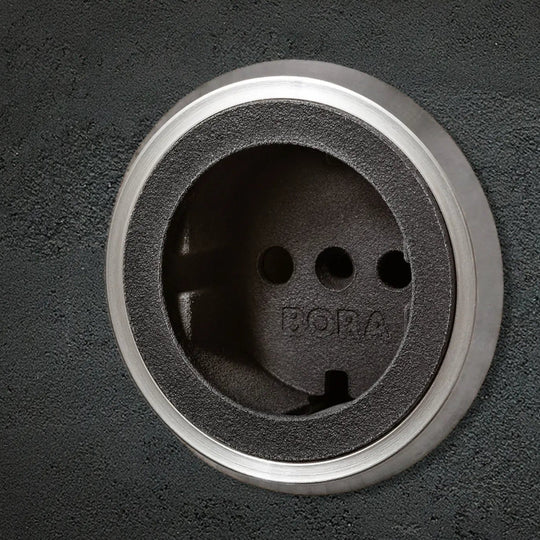 Bora - Type F - Stopcontact RVS & Zwart Apparatuur Bora