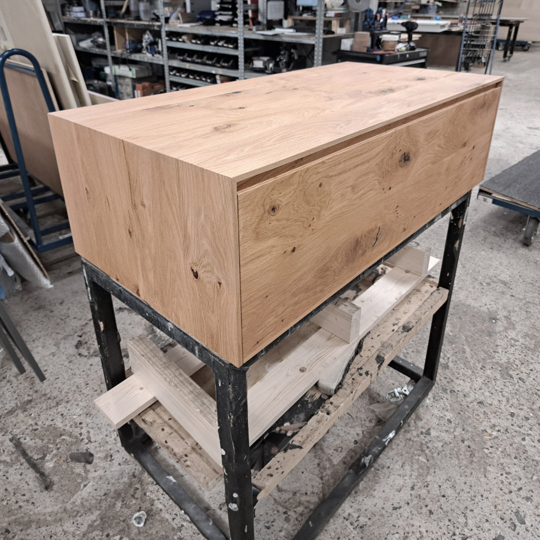 Houtmerk - Houten Badmeubel Malaga 100cm - Massief hout maatwerk - SALE Badmeubels houtmerk
