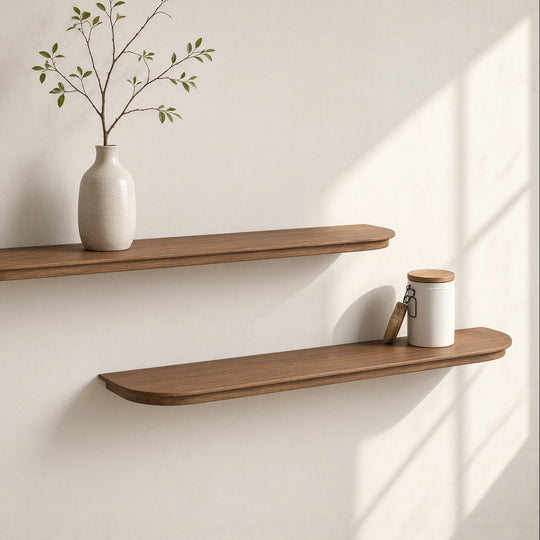 Houtmerk - Anno Wandplank blinde bevestiging - Massief eiken afgerond