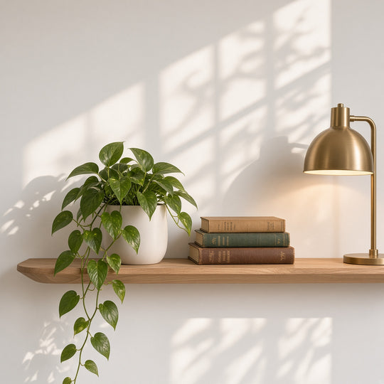 Houtmerk - Verjongde Wandplank blinde bevestiging - Massief eiken afgerond