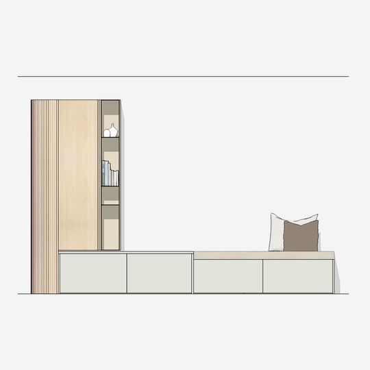 Houtmerk - Kast Argo 06 - Hoge kast met diepe ladekast Kastcombinatie Houtmerk