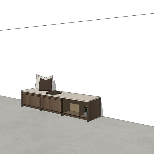 Houtmerk - Kast Duet 04 - Zitkast met lades Kastcombinatie Houtmerk   