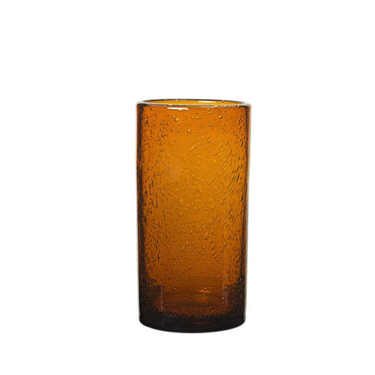 Ferm Living Oil Water Tall Glasses Amber - Mondgeblazen Longdrinkglazen - Scandinavisch Design - Houtmerk - SALE