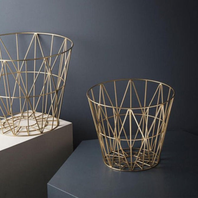 Ferm Living - Mand Wire Basket Goudkleur Large - SALE Mand Ferm Living   