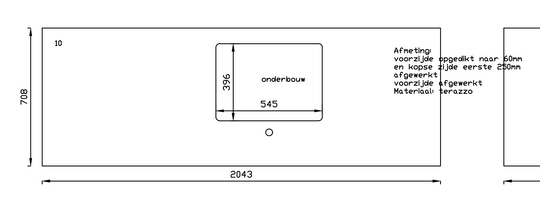 Houtmerk -  Terazzo werkblad 2-delig - 288x65cm - SALE Werkbladen Houtmerk   