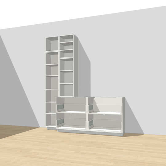Houtmerk - Kast Argo 10 - Hoge kast met diepe ladekast Kastcombinatie Houtmerk   
