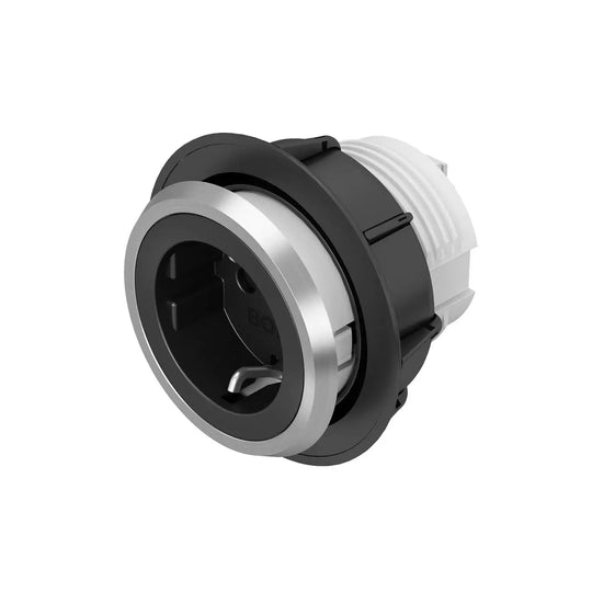 Bora - Type F - Stopcontact RVS & Zwart Apparatuur Bora