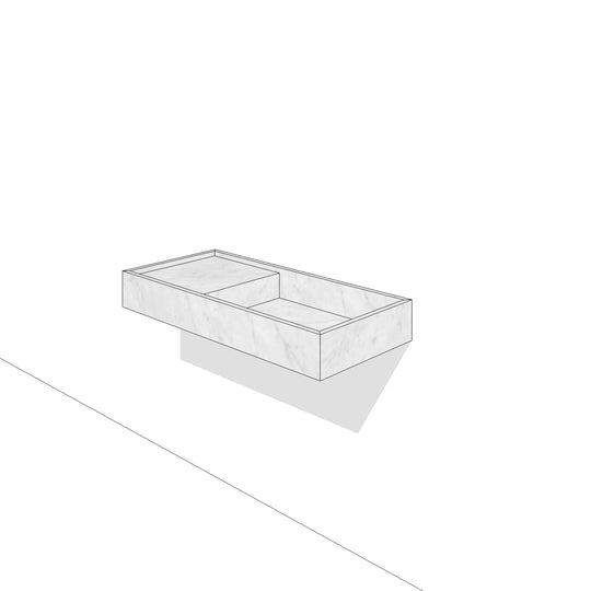 Houtmerk - Enkele wastafel Bianco Carrara marmer 80-135cm - Natuursteen op maat-Houtmerk-