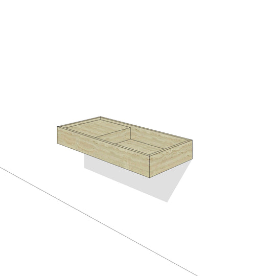 Houtmerk - Enkele wastafel Travertin natuursteen 100cm - Natuursteen uit voorraad-Houtmerk-