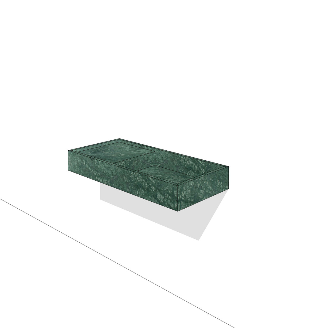 Houtmerk - Enkele wastafel Indian Green marmer 80-135cm - Natuursteen op maat-Houtmerk-