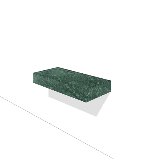 Houtmerk - Enkele wastafel Indian Green marmer 80-135cm - Natuursteen op maat-Houtmerk-