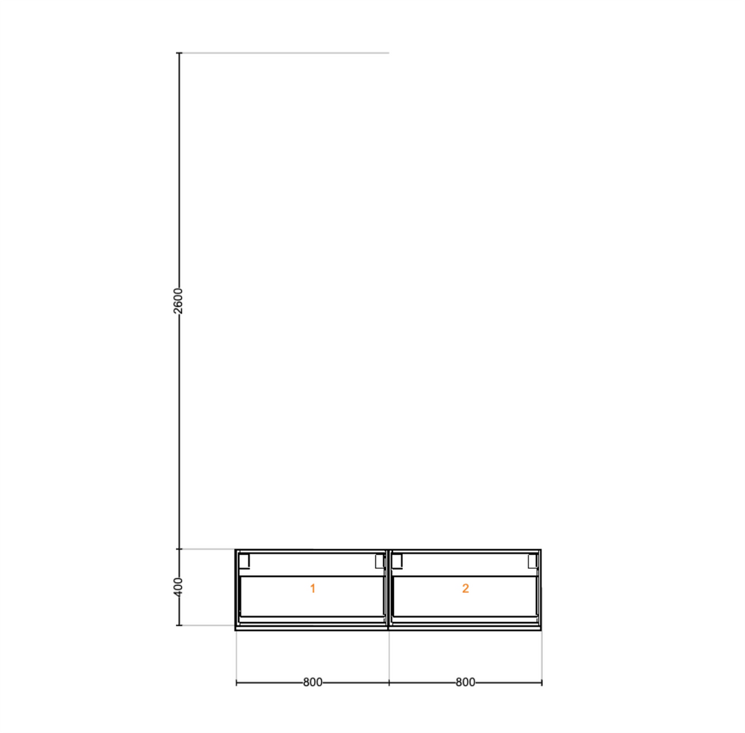 Houtmerk - Kast Duet 04 - Zitkast met lades Kastcombinatie Houtmerk   
