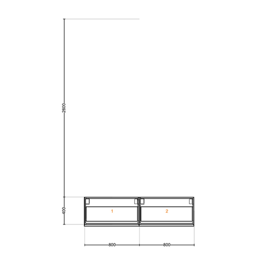 Houtmerk - Kast Duet 04 - Zitkast met lades Kastcombinatie Houtmerk   