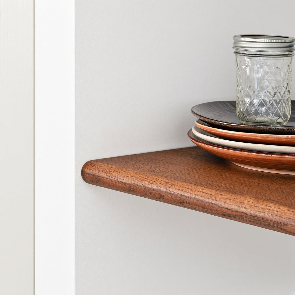 Houtmerk - Ripple Nisplank met LED-strip verlichting - Maatwerk massief eiken Wandplanken Houtmerk