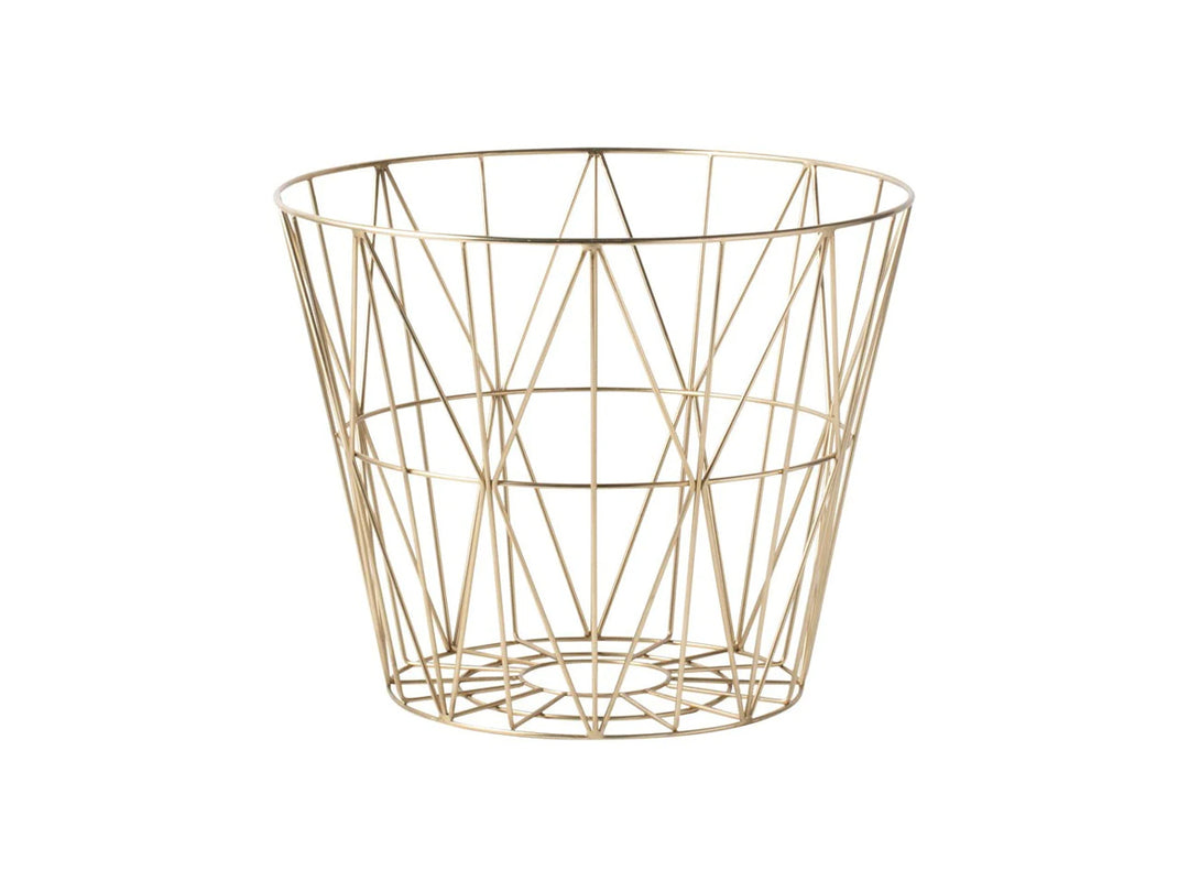 Ferm Living - Mand Wire Basket Goudkleur Large - SALE Mand Ferm Living   