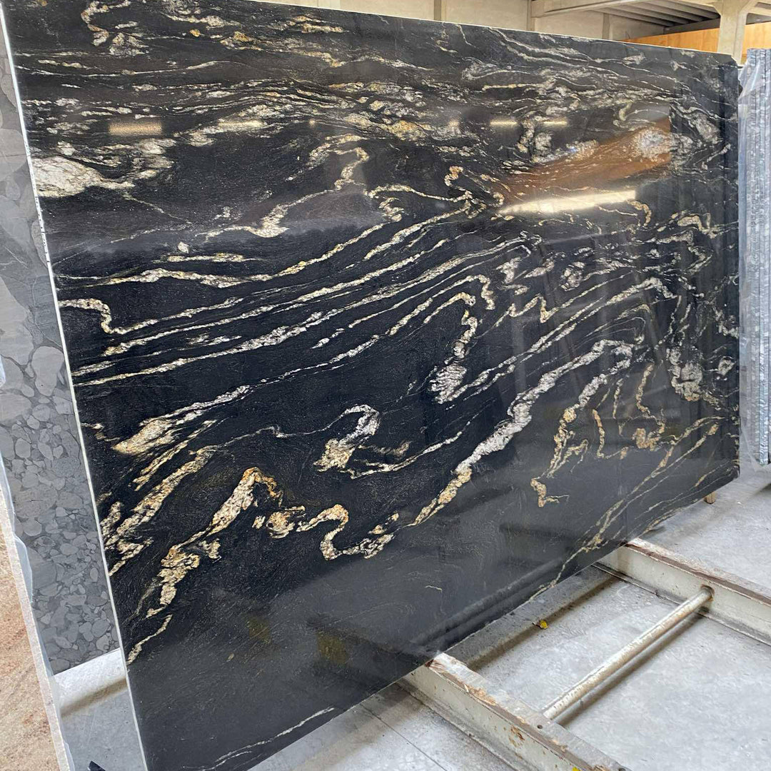 Houtmerk - Black Cosmic keukenblad - Maatwerk werkblad natuursteen Keramiek Houtmerk