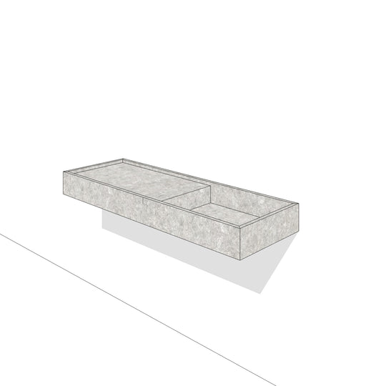 Houtmerk - Partout enkele wastafel 135cm - Concreto - Natuursteen uit voorraad Houtmerk