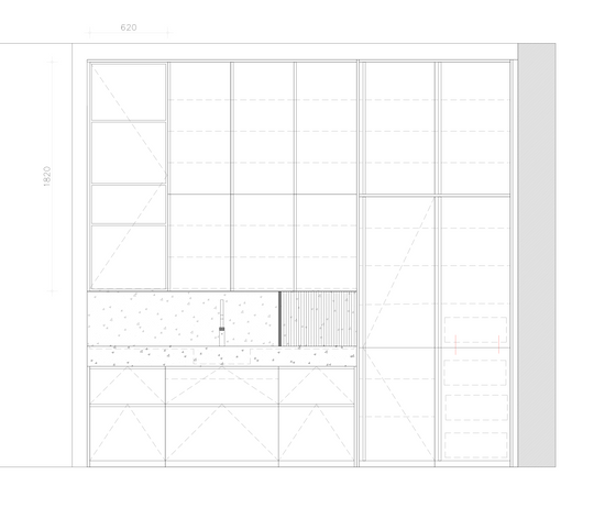 GERESERVEERD Vitrinekast Plato - Zwart gecoat plaatstaal 182x62cm - SALE Wandplanken Houtmerk