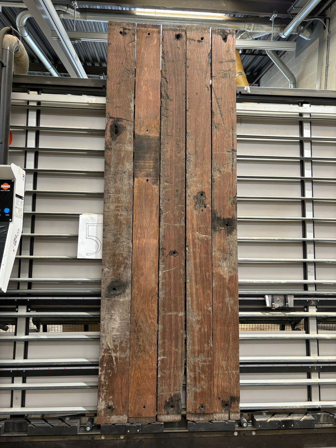 Houtmerk - Massief houten wagondelen 270x85cm - Oud Meranti Rustiek - SALE Werkbladen Houtmerk   
