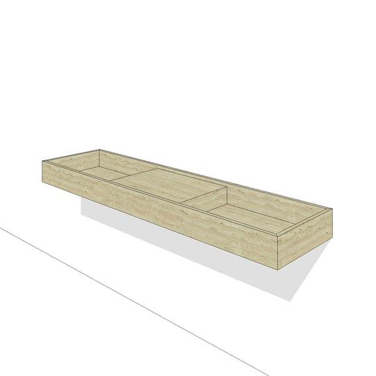 Houtmerk - Dubbele wastafel Travertin natuursteen 180cm - Natuursteen uit voorraad-Houtmerk-